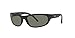 Ray-Ban Men's RB4033 Predator Rectangular Sunglasses, Matte Black/Polarized Green, 60 mm