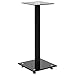 vidaXL 2X Soporte Altavoces Pie Negro Columna Torre Vidrio Templado Altavoz