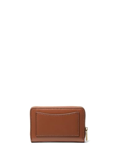 Image of Michael Kors Jet Set Small Zip Around Card Case, Gold-Tone Hardware /Sahara Leather /Luggage