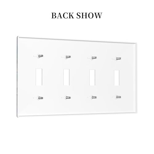 Decorative Switch Plate Covers Abstract Ink Blue Marble Glod Line Texture 4 Gang Light Switch Cover Plate Quad Toggle Wall Plate Light Switch Covers for Bathroom Kitchen Decor