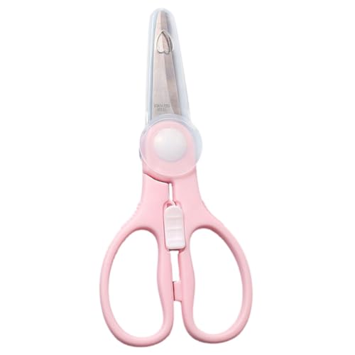 Vaguelly Children's Scissors Food Shear Scissors Tools Fruit Scissors Food Scissor Safety Food Scissors Food Cutter Stainless Steel Pink
