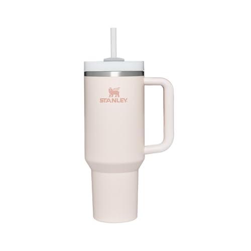 Taza Stanley Quencher H2.0 FlowState de 1.2L en color rosa con tapa y pajita