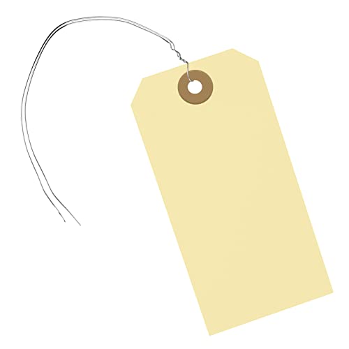 180 Pcs Blank Hang Tags With Wire Attached, 4 3/4 X 2 3/8 Inches Label Hang Tags With Reinforced Hole And Metal Wire, Writable Price Tags Display Label For Product Jewelry Clothing Tags #TOP21