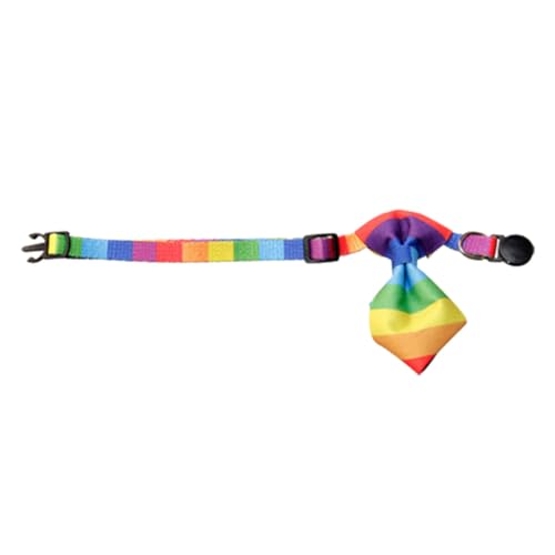 jojofuny Collar para Mascotas con Pajarita Arcoíris Ajustable, Collar Decorativo Transpirable para Perros Pequeños y Gatos, Accesorio Portátil para Fiesta y Uso Diario
