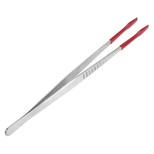 PRETYZOOM Stainless Steel Stamp Tweezers with Rubber Tips
