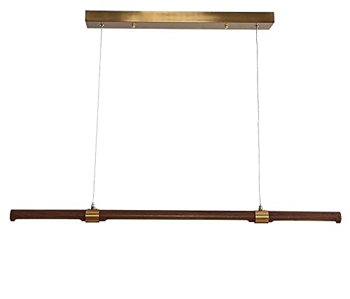 Suspension LED en bois massif de noyer moderne pour îlot de cuisine et salle à manger