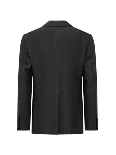 Men's Linen Suit Blazer Single Breasted Button Tuxedos Jacket Casual Dinner2