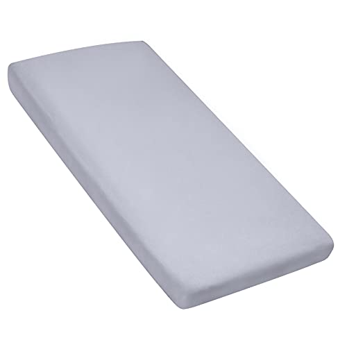 Image of Nap Mat Sheet 24" x 48" x 4" Fitted Elastic Corners Preschool Day Care Rest Nap Mat Cover, Soft & Breathable Baby Sheets for Regalo My Cot Portable Toddler Bed and Joovy Travel Cot, Gray