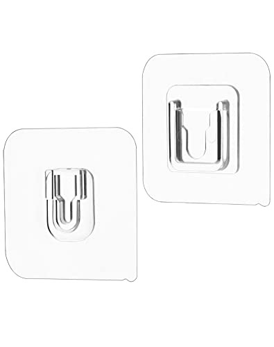 QWORK 30 Pares Ganchos Pared de Doble Cara, Ganchos adhesivos para Cuelga Sin Clavos para Cuadros, Regleta Enchufes, Relojes y Má