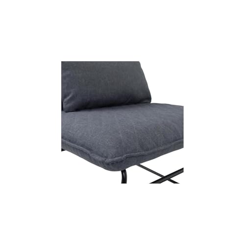 Sillón moderno tapizado lino gris con cojín lumbar miniatura 3