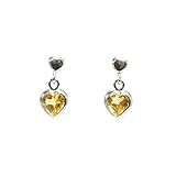 [キャンディ] Pt950 ハートカットストーンピアス シトリン