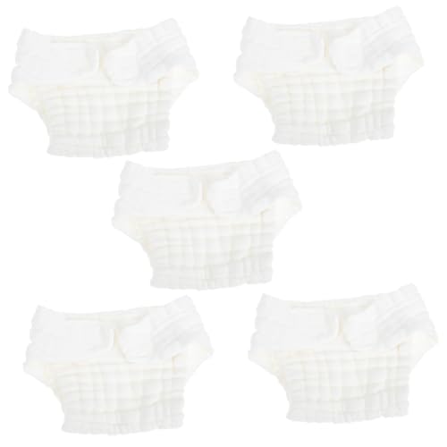 HOMOCONO 5pcs Newborn Diaper Pants Baby's Comfort Absorbent Washable Reusable Diapers Newborn Cloth Diaper