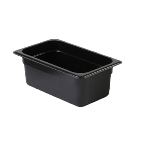FSE PLPA8144BK Food Pan, 1/4 Size, 4" deep, Shatter and Scratch Resistant, Dishwasher Safe, Polycarbonate, Black, NSF