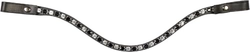 Frontal HKM Amazing Pur-sang Noir Argenté pour Filet et Bride