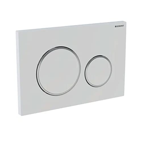Geberit, Placca di comando Sigma20 115.882.01.1, per risciacquo a 2 quantità, colore bianco opaco, bianco 115882011