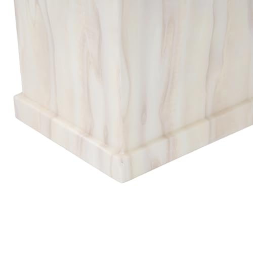 Image of Royaloak Milan Italian Marble Dining Table Six Seater | 6 Seater Dining Table with Italian Art Marble Top, Rounded Edges & Pedestal Base | Modern, Stable and Sturdy Design for Living Room