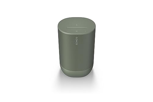 Image of Sonos Move 2 | Wireless Portable Speaker with WiFi, Bluetooth, Amazon Alexa, 24-Hour Battery Life, Wireless Charging Base - Olive
