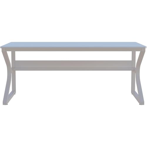Image of TEKAVO Kynes Computer Table for Home Pc | Office Table for Home with Lower Shelf, Laptop Table, Work Table, Study Table, Modern Workstation | White Wood, Metal, (160 Cm x 60 Cm x 75 Cm) - DIY