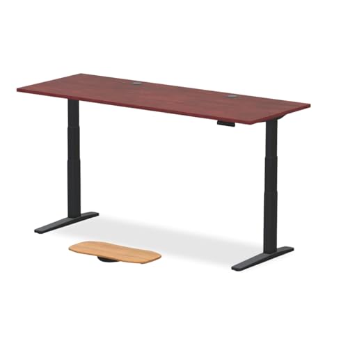 UPLIFT DESK V3 2-Leg Cherry Laminate Wood Standing Desk – Adjustable Height, Advanced 1-Touch Memory Keypad, Under Desk Cable Management, Wire Grommets & Rocker Board (Black C-Frame, 80 x 30 inch)