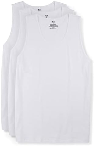 DXL Big & Tall Essentials Men’s 3-pk Jersey Tank Tops | Tagless Crewneck with Reinforced Seams, Machine Washable
