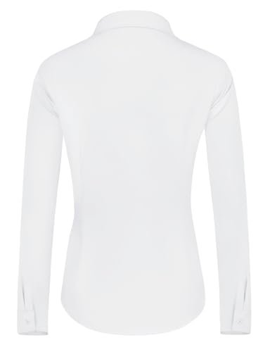 Womens Long Sleeve Button Down Dress Shirts, Solid Formal Work Dress Tops, Classic-Fit Dress Business Office Shirts3