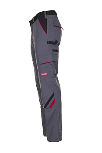 Planam 2329040 Highline Damen Bundhose, Schiefer/Schwarz/Rot, Größe 40