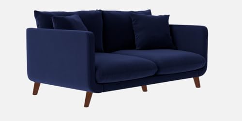 Image of Rejol Velvet 2-Seater Sofa Luxurious Comfort for Living Rooms and Offices (Navy Blue, 2 Seater)