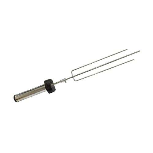 Espeto Giratório A Pilha Inox Regulável 50 a 65cm Churrasco