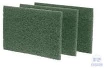 Prime Source Green Medium Duty Scouring Pad, 6 x 9 inch - 60 per case.