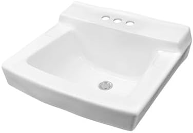 Gerber Danze G0012384 Hayes Wall Hung Lav 20x18 4"CC White, Brushed Nickel