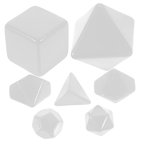 Toyvian 7pezzi Dadi Vuoti Multi-lato Di Plastica Grazza Per Creazione Dadi Fai Da Te Personalizzabili Per Scuola Materna e Giochi Di Gruppo
