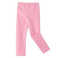 Ugitopi Girls Winter Thick Warm Long Pants Fleece Lined Leggings (Pink 140)
