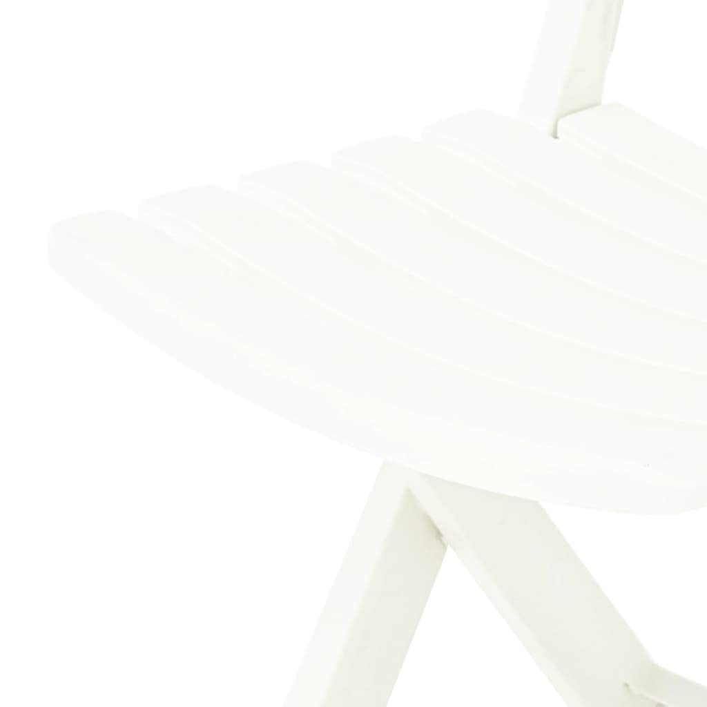 Lot de 2 chaises de jardin pliantes, en plastique, blanches, 44 x 41 x 78 cm, résistantes aux intempéries, légères et pliables, pour terrasse, balcon, camping, jardin