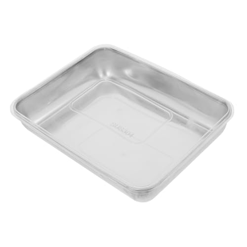 Luxshiny Stainless Steel Baking Tray with Lid Multi Purpose Oven Pan for Roasting Serving and Food Storage Easy to Clean