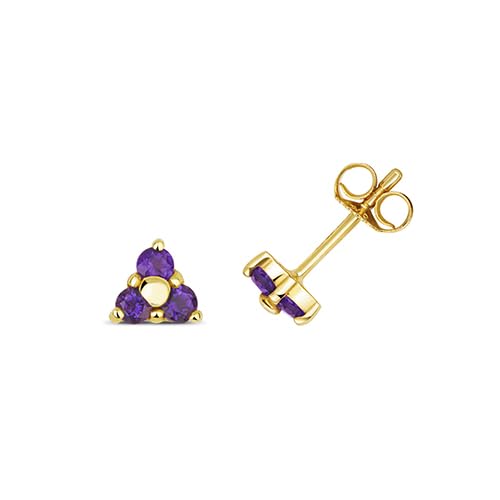 Boucles d'oreilles or et améthyste WJS30669KY, le cadeau précieux idéal pour femme