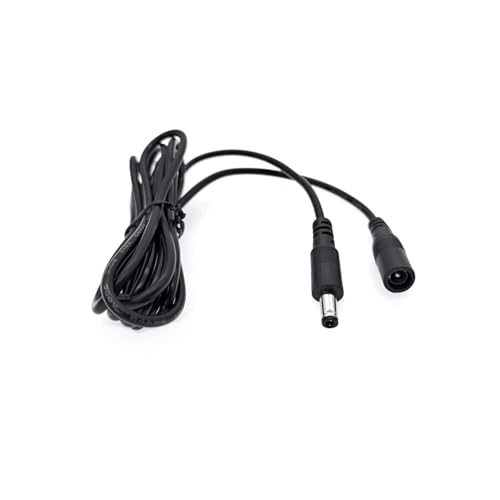 JZK 2M Câble d'alimentation d'extension 2.1mm x 5.5mm pour caméras vidéosurveillance, câble d'alimentation DC Femelle-mâle 5.5 x 2.1 mm pour Tapo C110, C211, C510W TC70 caméras, Rubans LED