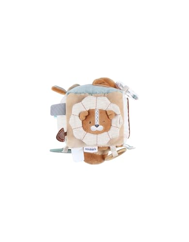 NOUKIE'S - Cube d'activités pour bébé - Jouet d'éveil - Caramel - Babou & Kendi - Cadeau naissance