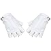 ZHIZHOUNEY PU Leather Cycling Fingerless Glove Outdoor Driving Motorcycle Sport Half Finger Glove Fishing Glove for Men Women Teen
