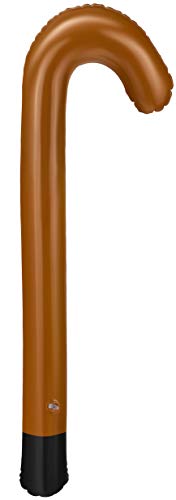 Inflatable walking stick in brown - the perfect accessory for your costume as grandma or grandpa for carnival or as a gag for birthdays