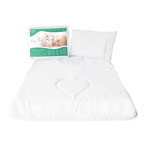 Baby Duvet Quilt 120x90 cm + Pillow 100% Cotton Filling Set for Cot 120x60 cm Cover