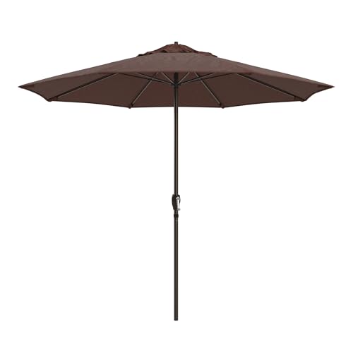 Image of California Umbrella 8-Year Protection 9 Ft Outdoor Patio Umbrella, Solstice Fade-Resistant Fabric, Auto-Tilt, Heavy Duty Aluminum Frame, 8 Reinforced Ribs for Pool or Deck, Bronze Pole