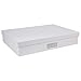 Bigso Sverker Fiberboard Legal and Art Storage Box - Scrapbook Storage Box for Loose Papers and More - Durable Document Boxes with Lid and Metal Label Holder - 17.1 in x 12.2 in x 3.3 in - White