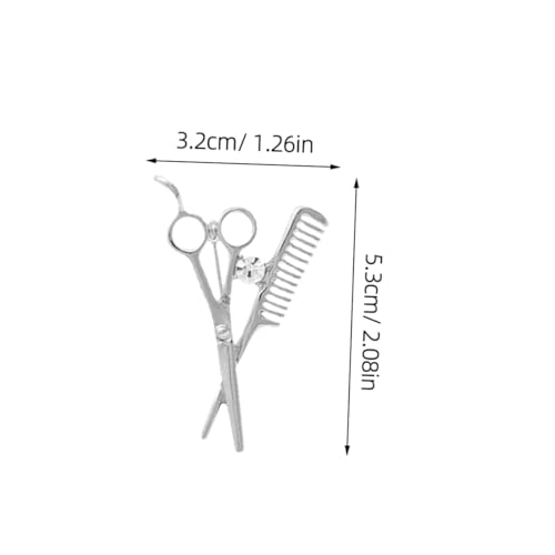 Broche 6 piezas tijeras y peine con rhinestone miniatura 2
