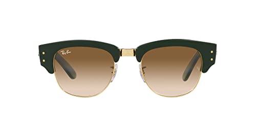 Ray-Ban Unisex Sunglasses Green On Gold Frame, Light Brown Lenses, 53MM2