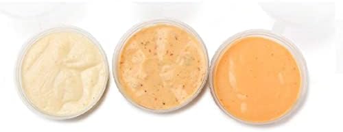 Sabco - Clear Round Hinged Pots with Lids - Deli Pots - Perfect for Takeaways, Restaurants - Chutney, Ketchup Container & Hinged Sauce Pots (50 pcs, 1oz)