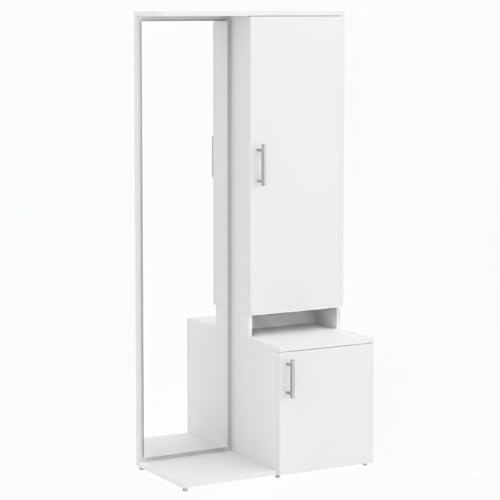 Image of DesignFit Engineered Wood Dressing Table with Storage | Wooden Dressing Table with Mirror Vanity Table for Bedroom Home Living Room (White Finish)