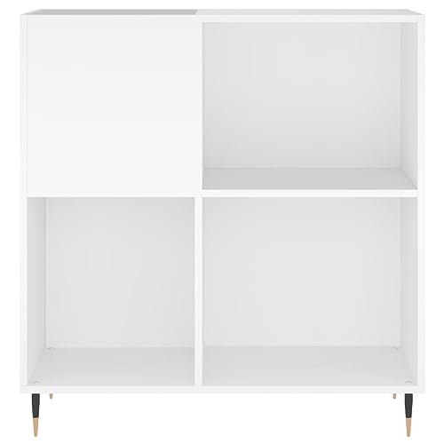 Vidaxl Mobile Porta Dischi Bianco 84,5X38X89 Cm In Legno Multistrato - 6