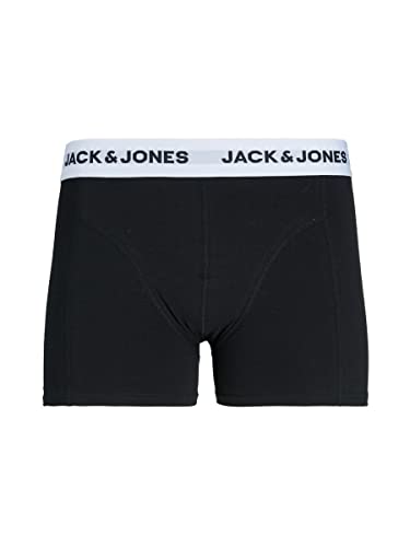 JACK & JONES Herren Jacbasic White Wb Trunks Pack of 3 Boxershorts, Schwarz, L EU – Ansicht 5