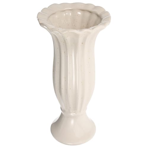 Zerodeko Élégant vase à fleurs en céramique avec colonne romaine Vase commémoratif pour le cimetière Décoration extérieure