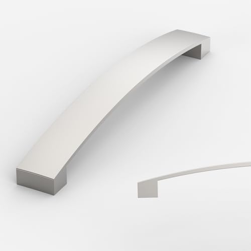 Amerdeco 10 Pièces Poignee de Meuble Nickel Brossé Cuisine Entraxe 160mm Poignées pour Placards Poignet de Porte Cuisine UK0021